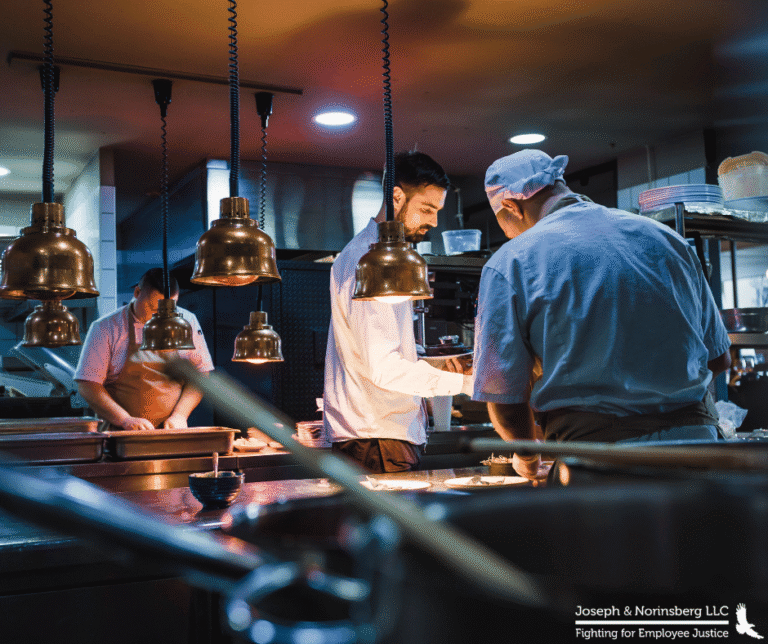 Wideshot of chefs working in a kitchen